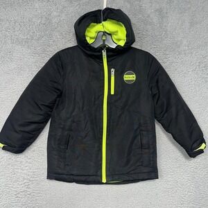Hurley Snowboard Jacket Youth XS (5/6) Black Fleece Lined Hooded Insulated Coat